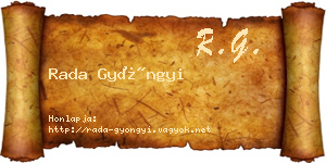 Rada Gyöngyi névjegykártya