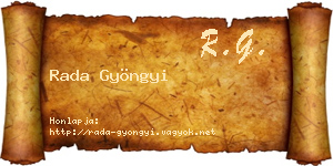 Rada Gyöngyi névjegykártya